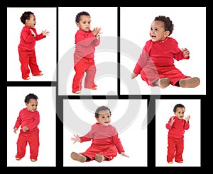 Sequence of a african baby standing