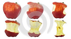 Sequence of an apple being eaten