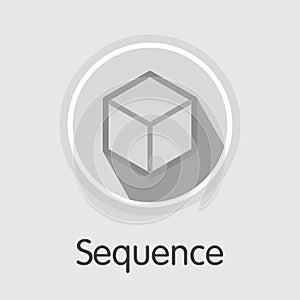 Sequence Crypto Currency Coin. Vector Logo of SEQ.