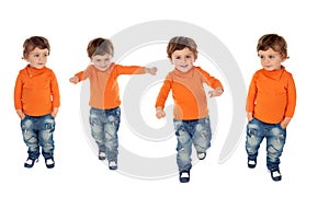 Sequence of four active children