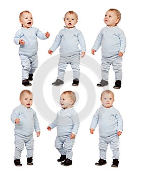 Sequence of little baby isolated