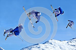 Sequence skier jumping