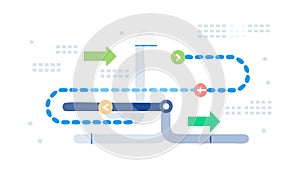 Sequential Process Flow Diagram with Directional Arrows, vector design Generative AI
