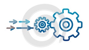 Sequential Process Gears Icon for Workflow Efficiency, vector design Generative AI