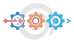 Sequential Process: Step-by-Step Mechanism, vector design Generative AI