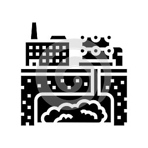 sequestration carbon glyph icon vector illustration