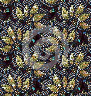 Sequins Seamless Vector Pattern. Without gradient.