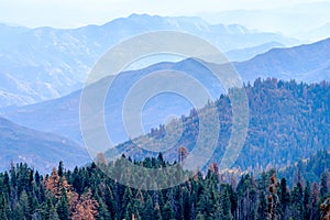 Sequoia National Park mountain landscape at autumn