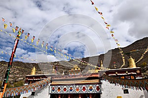 Sera Monastery, one of the great three Gelug university monasteries of Tibet, located near Lhasa. It was founded in 1419.