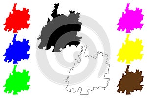 Serang city (Republic of Indonesia, Region Java) map vector illustration,