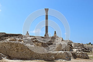 Serapeum and Pompey`s Pillar and the sphinx.