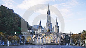 Seraphic Shadows: Artistic Silhouette of the Holy Church in Lourdes Commune