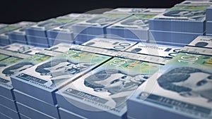 Serbia dinar money banknote pack growth up loop