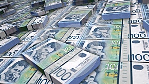 Serbia dinar money banknote pack loop animation