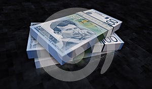 Serbia dinar money banknotes pack 3d illustration