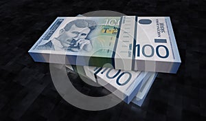 Serbia dinar money banknotes pack 3d illustration