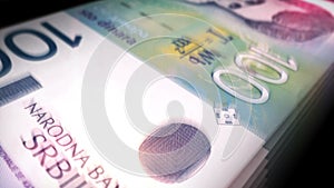 Serbia dinar money counting seamless loop