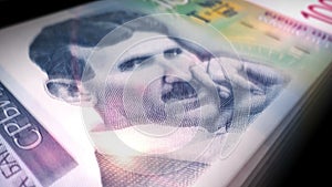 Serbia dinar money counting seamless loop