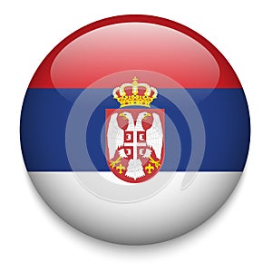 SERBIA flag button photo