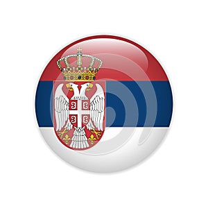 Serbia flag on button photo