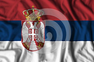 Serbia flag realistic waving