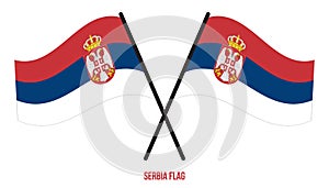 Serbia Flag Waving Vector Illustration on White Background. Serbia National Flag