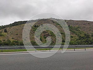 Serbia Gornji Milanovac bare hills with sparse vegetation