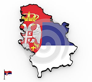 Serbia high detailed 3D map