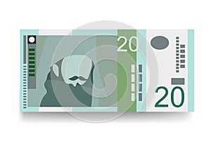 Serbia, Kosovo money set bundle banknotes.