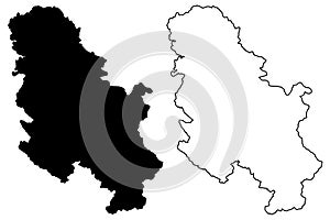 Serbia map vector photo