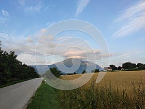 Serbia view of mountain Rtanj from the road