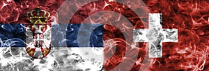 Serbia vs Switzerland smoke flag, group E, Fifa football world c
