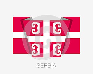 Serbian Cross. National Symbol of Serbia. Flat Icon Waving Flag photo