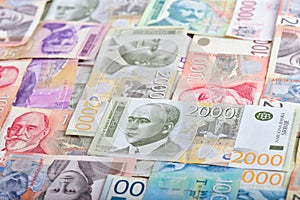 Serbian dinars banknotes