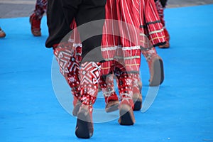 Serbian folk dancers in a festival