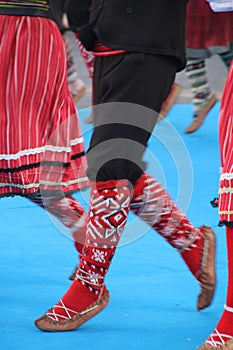 Serbian folk dancers in a festival