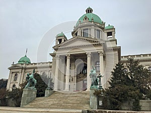 Serbian National Assembly building Narodna skupstina in Belgrade, Serbia. photo