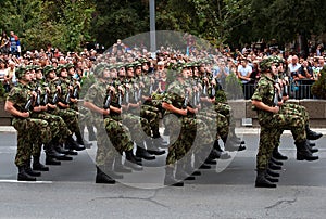 Serbian national flag unit in march-4