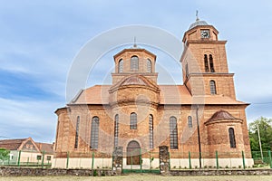 Serbian orthodox Church of Veliko Srediste, a 19th century old red brick church.