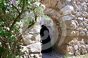 Serbian orthodox monastery priest photo