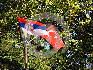 Serbian and Turkish flag