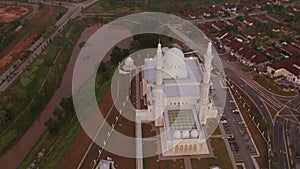 Seremban, Malaysia Aerial Sri Sendayan Mosque Real Time Footage