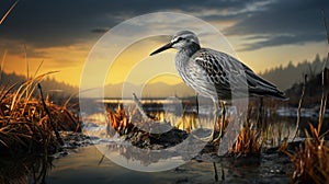 Serenade of the Dowitcher: Graceful Shadows in the Marsh