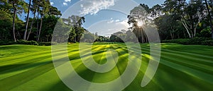 Serenade of Shadows on a Pristine Greenway. Concept Nature Photography, Sunset Silhouettes, Shadow