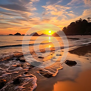 Serenade of the Sun: Captivating Sunset on a Tropical Beach