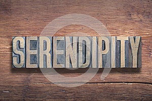 Serendipity word wood photo