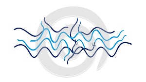 Serene Abstract Blue Wavy Lines Pattern, vector design Generative AI