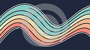 Serene Abstract Wavy Rainbow Pattern, vector design Generative AI