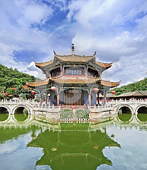 Serene atmosphere at Yuantong Buddhist temple, Kunming, Yunnan Province, China