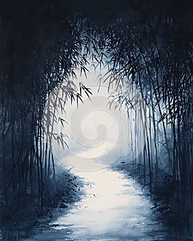 Ink Bamboo Forest Path